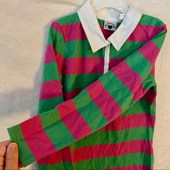 Hartstrings Girl Striped Green and Pink Dress NWOT - Picture 4 of 8